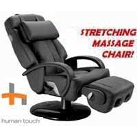 Sharper Image HT-270 Stretching Human Touch Robotic Massage Chair Recliner Black Leather
