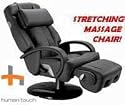Sharper Image HT-270 Stretching Human Touch Robotic Massage Chair Recliner Black Leather