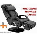 Sharper Image HT-270 Stretching Human Touch Robotic Massage Chair Recliner Black Leather