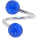 Electric Blue Glitter Spiral Twister Belly Ring