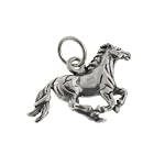 silver running horse charm