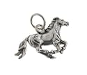 Detailed Sterling Silver Running Horse Charm or Pendant
