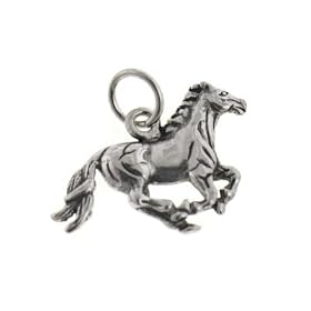 Detailed Sterling Silver Running Horse Charm or Pendant
