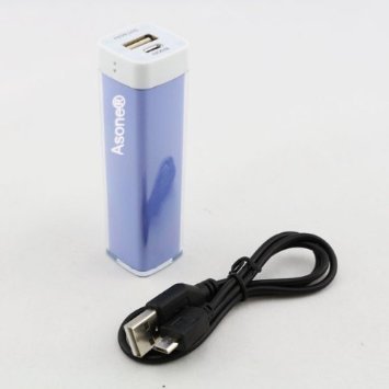 Asone® Blue color Lipstick Gloss 2600mAh Universal Mobile USB Portable Power Bank Charger 5V 1A output for Apple iPhone 5 4S 4 3Gs 3G, iPod Touch / Samsung Galaxy S3 S S2 S II, Galaxy Nexus / Blackberry Torch Bold Curve / HTC Sensation 4G, XE, XL, One X, Thunderbolt, EVO Shift 3D, Inspire / LG Optimus V 2X 3D t / Motorola,Nokia