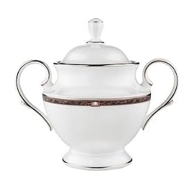 Lenox Pearlescence Platinum Bone China Sugar Bowl by Lenox