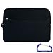 Gizmo Dorks Black Dual Pocket Zipper Laptop Carrying Case Sleeve (Checkpoint Friendly) with Carabiner Key Chain for the Apple MacBook Pro (13.3 Inch Display)