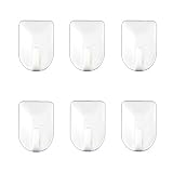 Daixers Strong Adhesive Hooks,Easy To Install And Remove - Strong & Durable 6-Hook (Max Load 4.4 pounds) (M)