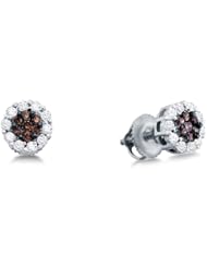1.0 cttw. Diamond Ladies Flower Earring 14K White Gold