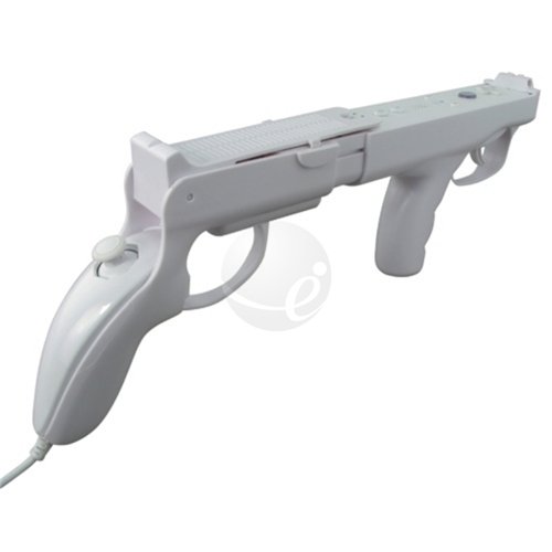 2-in-1 Automatic Style White Light Gun for Nintendo Wii Remote Control & Nunchuk by eForCity