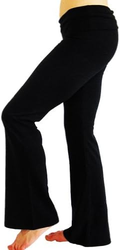 LA Base Women's Long Yoga pants with Fold Down Waist
