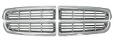 1998 - 2003 Dodge Dakota Durango High Impact Triple Chrome Plated ABS Grille Grill Inserts Overlays