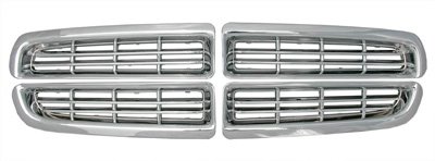 1998 - 2003 Dodge Dakota Durango High Impact Triple Chrome Plated ABS Grille Grill Inserts Overlays