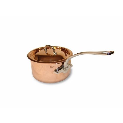 Mauviel Cuprinox Style 1.2-Quart Copper Saucepan with Lid