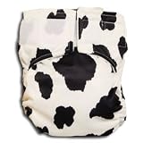 Mommy's Touch One-Size Easy-Clean TouchTape Pocket Diaper w/ Free 3 layer insert (Cow Print)