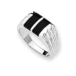 Onyx and Sterling Silver Men's Ring (Sizes 9-11)