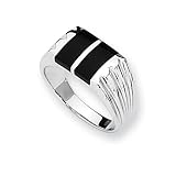 Versil Onyx and Sterling Silver Men's Ring (Sizes 9-11)