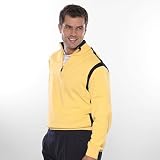 Peruvian Pima Contrast Half Zip Sweater