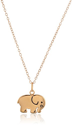 Rose Gold Plated Sterling Silver Elephant Pendant Necklace, 18