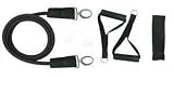 New Black Stackable Exercise Resistance Band Tube Cords w/ free Door Anchor and Exercise Manual (Extra Heavy). Perfect for use with Perfect for any home exercise program or physical therepy