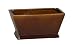 Gloss Brown Ceramic Rectangular Tapered Vase/Planter - 11.75" wide x 6.75" deep x 5.75" tall
