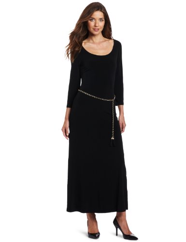 Calvin Klein Women's Scoop Neck Maxi Dress, Black, X-Small