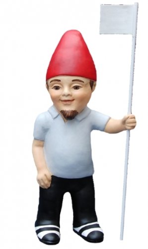 Golf & More, Gartenzwerg mit Golffahne FLAGGI