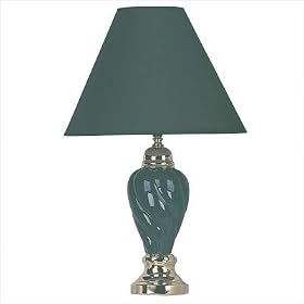 Ceramic Table Lamp- Green(22")