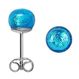 Antica Murrina Caterina - Blue Murano Glass Ball Silver Earrings