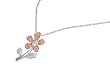 Sterling Silver CZ Necklaces - Flower - Chain: 17"/ Height: 34mm