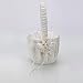 Micromall 2pcs Satin Rose Ribbon Flower Girl Basket for Wedding Party Ivory White