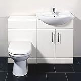 Vanity Basin Unit BTW Toilet White Bathroom Suite