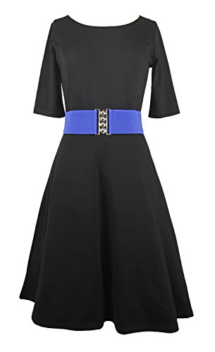 Modeway Women Half Sleeve Fit And Flare A Line Knee Length Skater Dress(No Belt)