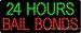 24 Hours Bail Bonds Outdoor LED Sign 13 x 32