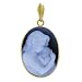 14K Yellow Gold t Gold Frame Agate Cameo Hispanic American Mother Holding Child Pendant - 3/4 x 1/2
