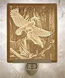 Snowy Egret Lithophane Porcelain Curved Night Light
