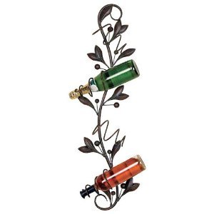 Image of Hanging Metal Wall Wine Bottle Holder [Kitchen]