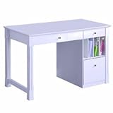 Walker Edison DW48D30WH Deluxe Solid Wood Desk - White