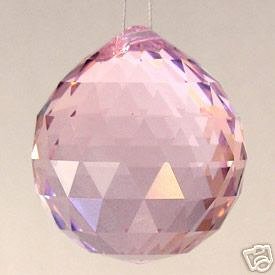 30mm Vintage Crystal Pink Feng Shui Ball