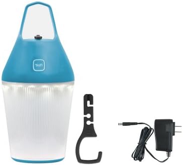 The O'sun Nomad on Grid LED Lantern with Plug-in Charger and Hanger (Pastel Blue)