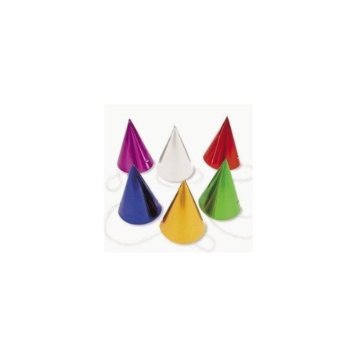 METALLIC CONE HATS (1 DOZEN) - BULK