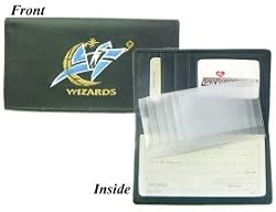 Washington Wizards Embroidered Leather Checkbook Cover - Basketball Sports Merchandise