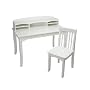 2pcs White Finish Kid's Avalon Desk With Hutch & Chair Set