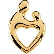 14K Yellow Gold Mother and Child Heart Pendant by Janel Russell