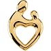 14K Yellow Gold Mother and Child Heart Pendant by Janel Russell