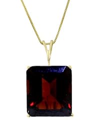 14K Gold Necklace with 7.0ct Natural emerald-cut Garnet