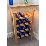 12 Bottle Soild Wood Wine Tasting Table (Natural) (32H x 19W x 14D)