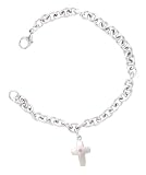 Gold Peace Heart Love Charm Link Bracelet