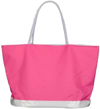 Solid Color Oversized Beach Tote Bag Pink