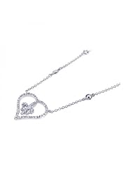 Sterling Silver Heart Necklace with Fleur De Lis Design Attached Inside, Includes Adjustable 16 or 18 Inch Rolo Chain , Comes in a Gift Pouch and Box.