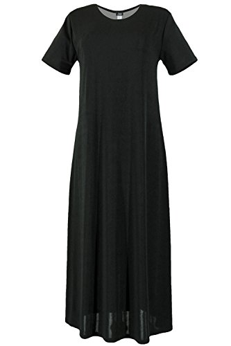 Jostar Women's Stretchy Long Dress Short Sleeve